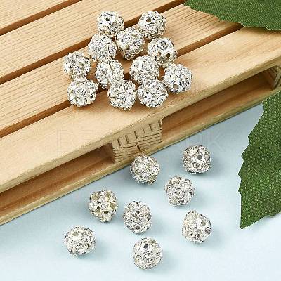 Brass Rhinestone Beads RB-A019-8mm-01S-1