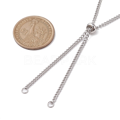 Tarnish Resistant Adjustable 304 Stainless Steel Curb Chains Necklaces Making AJEW-JB01214-01-1