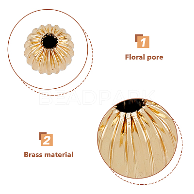 120Pcs 6 Style Brass Groove Bead KK-HY0002-98-1
