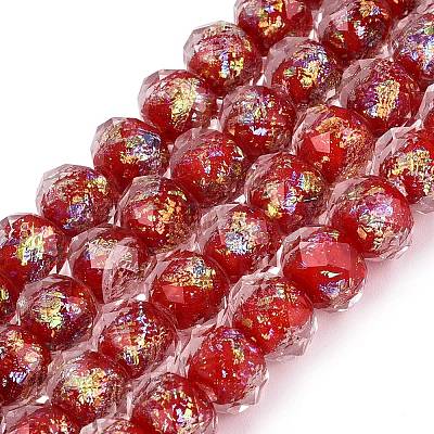 Handmade Foil Glass Beads FOIL-Q001-02E-1