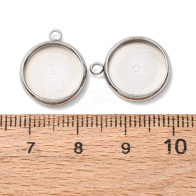 Tarnish Resistant 304 Stainless Steel Pendant Cabochon Settings STAS-K202-03E-P-1