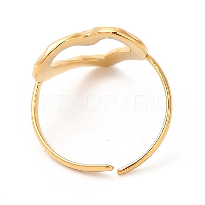 Ion Plating(IP) 201 Stainless Steel Open Cuff Ring X-RJEW-E063-51G-1