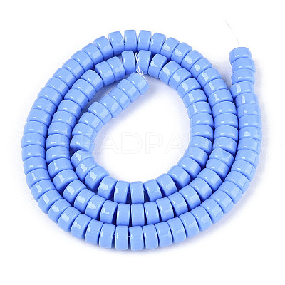 Opaque Solid Color Glass Beads Strands LS-GLAA-N026-3x6mm-08-1