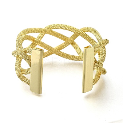 Hollow Alloy Braided Bangles BJEW-L697-001G-1