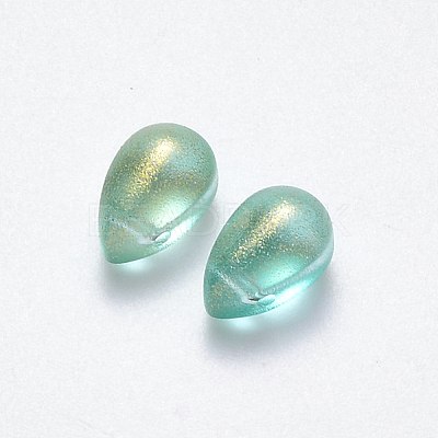 Transparent Spray Painted Glass Charms LS-GLAA-R211-03-B05-1