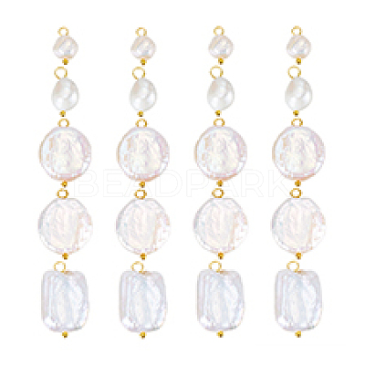20Pcs 5 Style Natural Pearl Pendants PALLOY-PH01822-1