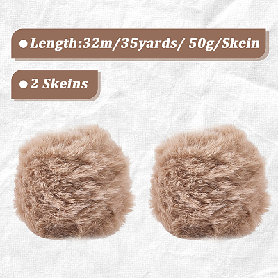 Super Bulky Imitation Fur Polyester Yarn OCOR-WH20005-34J-1