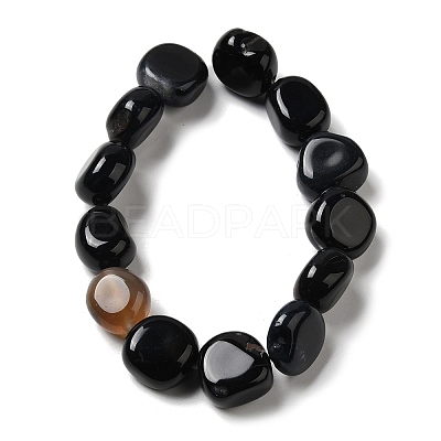 Natural Black Agate Beads Strands G-H295-D01-08-1