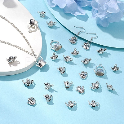 30Pcs 6 Styles Tibetan Style Alloy Charms TIBEP-YW0001-77-1