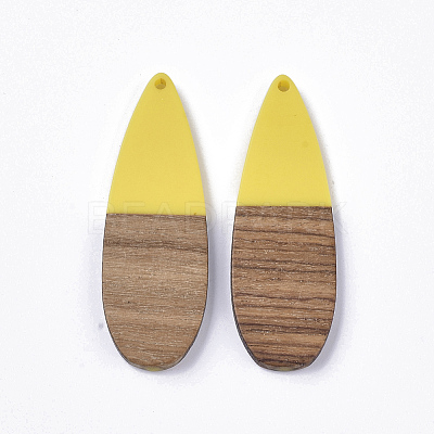 Resin & Walnut Wood Big Pendants X-RESI-Q210-013A-A03-1