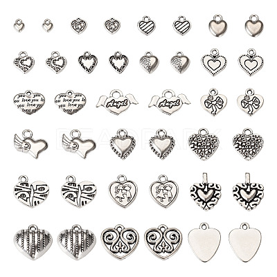 100Pcs 20 Styles Tibetan Style Alloy Pendants FIND-TA0003-59-1