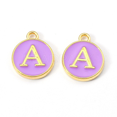 Golden Plated Alloy Enamel Charms X-ENAM-S118-10A-1