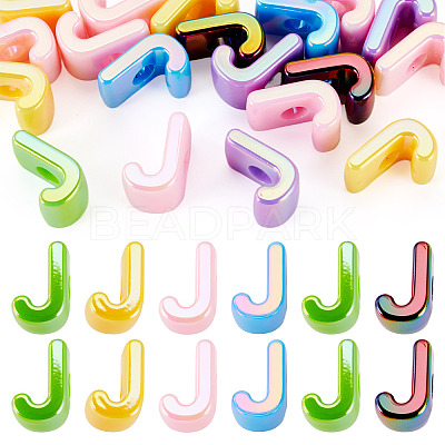 20Pcs UV Plating Opaque Acrylic European Beads OACR-TADJ0001-16J-1