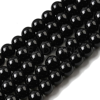 Natural Black Obsidian Beads Strands LS-G-L632-A01-8mm-1