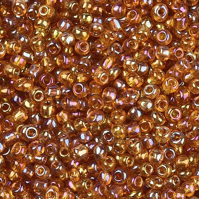 Transparent Colours Rainbow Round Glass Seed Beads X-SEED-A007-3mm-162C-1
