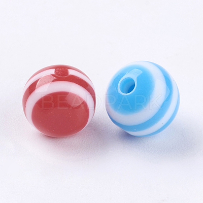 Striped Resin Beads RB017Y-1