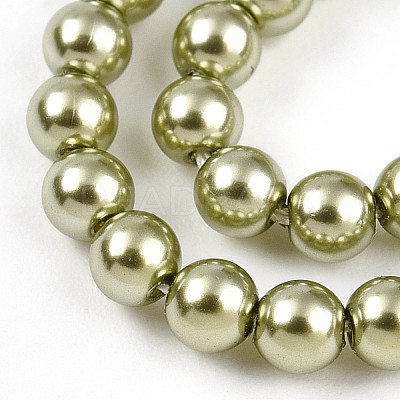 Baking Paint Pearlized Glass Pearl Bead Strands HY-N002-3mm-A07-1