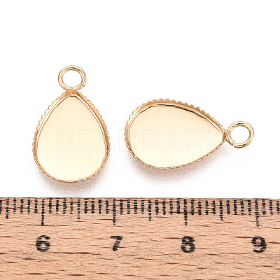 Brass Bezel Pendant Cabochon Settings KK-N276-02G-1