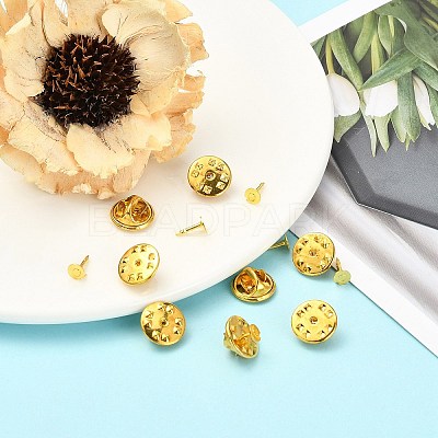 Brass Butterfly Clutches Pin Backs KK-YW0002-23G-1