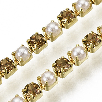 Brass Rhinestone Strass Chains CHC-N017-001A-A01-1