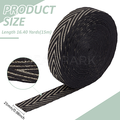15M Polyester Metallic Herringbone Ribbon OCOR-BC0007-79-1