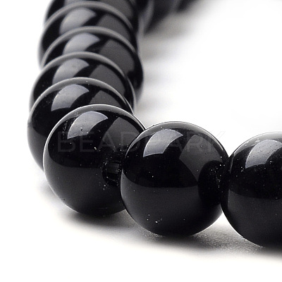 Natural Black Onyx Beads Strands G-S259-19-8mm-1