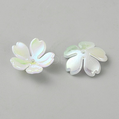 Acrylic Imitation Shell Bead Caps SACR-WH0008-034A-1