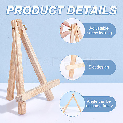 Foldable Wood Triangle Easel WOOD-WH0034-52B-1