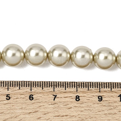 Baking Paint Pearlized Glass Pearl Round Bead Strands PEAR-H019-02D-14-1