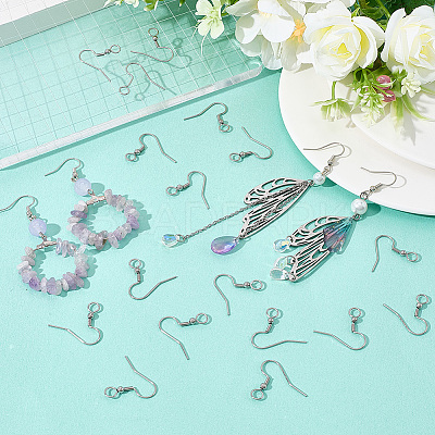 100Pcs 304 Stainless Steel Earring Hooks STAS-SC0010-42P-1