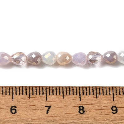Electroplated Glass Beads Strands GLAA-B013-01I-1