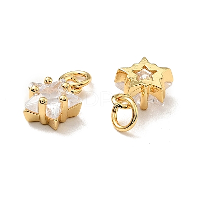 Eco-friendly Brass Micro Pave Cubic Zirconia Pendants KK-D080-44G-01-1