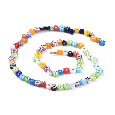 Handmade Millefiori Glass Bead Strands X-LAMP-J035-6mm-02-1