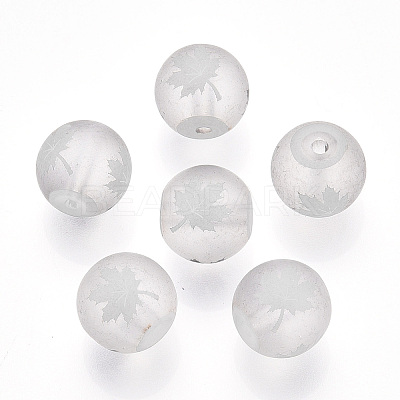 Autumn Theme Electroplate Transparent Glass Beads EGLA-S178-01-01G-1