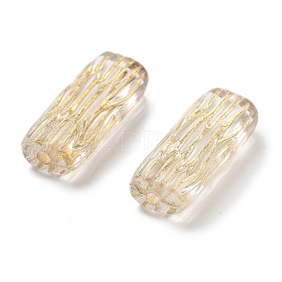 Metal Enlaced Transparent Acrylic Beads MACR-M045-10-1