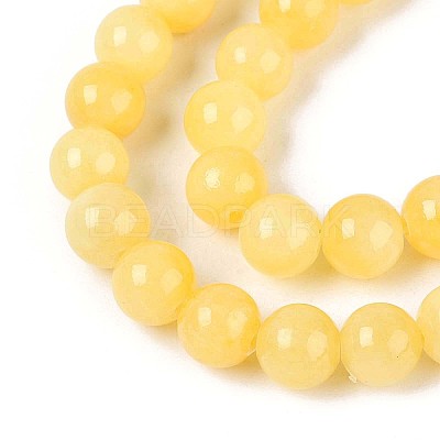 Natural Dyed Yellow Jade Gemstone Bead Strands G-R271-8mm-Y07-1