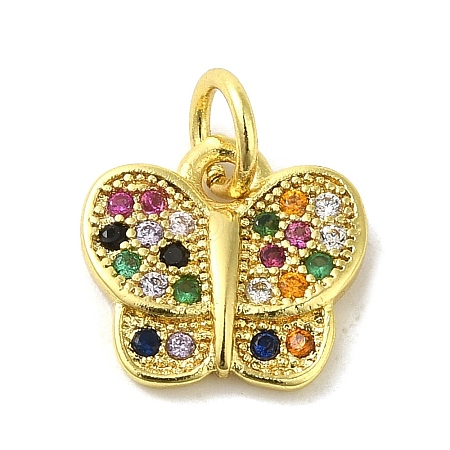 Real 18K Gold Plated Brass Pave Cubic Zirconia Pendants KK-M283-11L-02-1