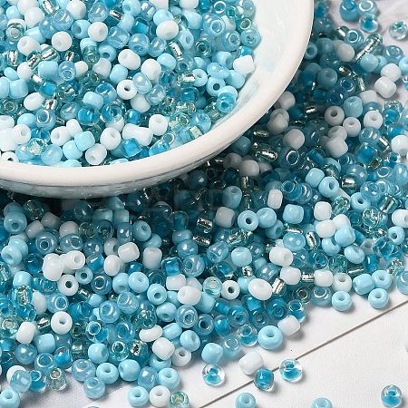 Opaque & Transparent Inside Colours Glass Seed Beads SEED-F004-01B-1