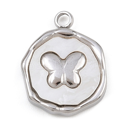 Natural White Shell Pendants STAS-D385-01B-P-1
