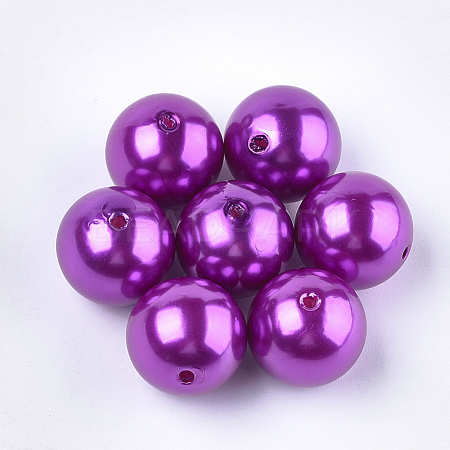 ABS Plastic Imitation Pearl Round Beads SACR-S074-10mm-A25-1