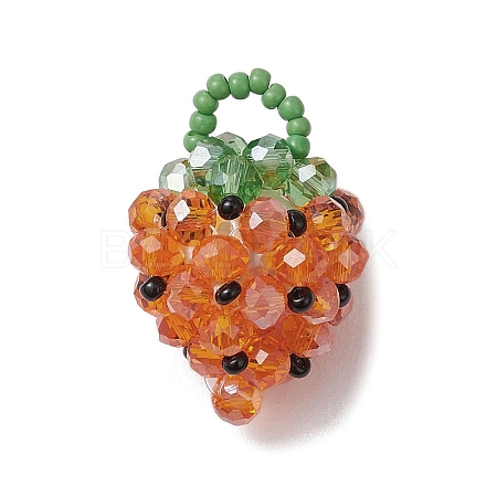 Glass Seed Beaded Pendants PALLOY-GD00003-04-1