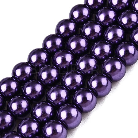 Baking Paint Pearlized Glass Pearl Round Bead Strands X-HY-Q003-6mm-20-1