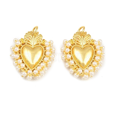 Alloy & Glass Seed Beaded Pendants GL-CBA96FD-01G-07-1