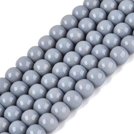 Opaque Solid Color Glass Beads Strands GLAA-T032-P6mm-25-1