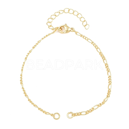 Brass Figaro Chain Bracelet Making KK-CBADBBF-06G-1