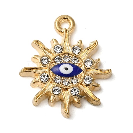 Alloy Enamel Rhinestone Glass Pendants X1-ENAM-U003-02G-10-1