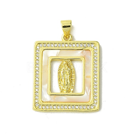 Real 18K Gold Plated Brass Micro Pave Cubic Zirconia Pendants KK-H472-14G-15-1