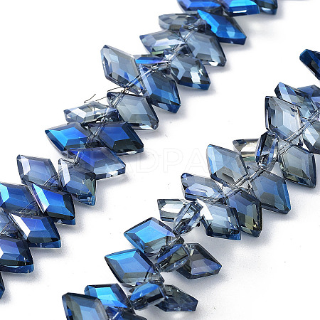 Electroplate Rhombus Glass Beads Strands EGLA-A036-12A-FR03-1