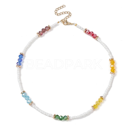 Glass Beaded Necklaces NJEW-JN04332-1