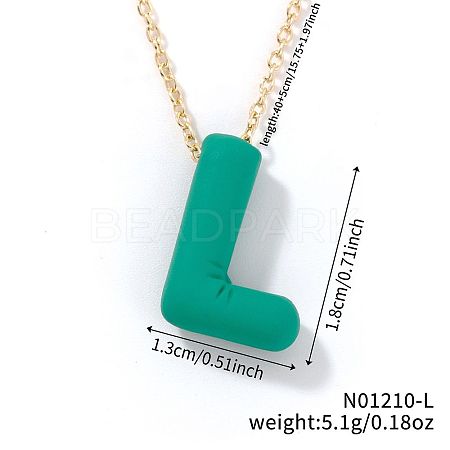 Alloy Initial Pendant Necklaces RS8745-12-1